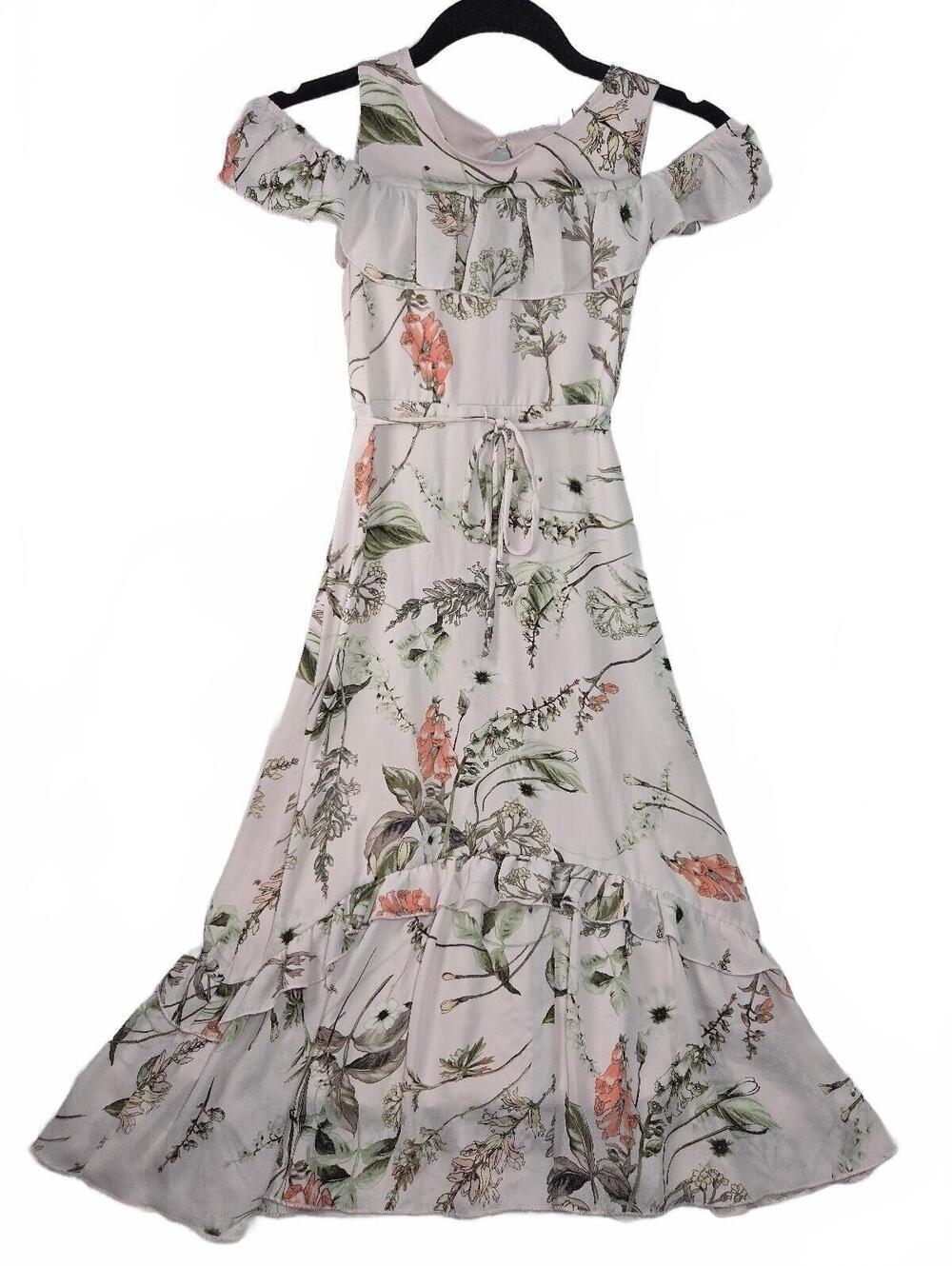 Xtraordinary Floral Off-Shoulder Ruffle Maxi Dress